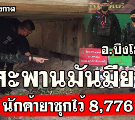 บึงโขงหลง นักค้ายาซุกยาบ้าใต้สะพาน8,776 เม็ดเพื่อส่งต่อ