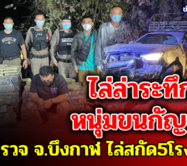 บึงกาฬ ตำรวจ 5 สภ.ไล่ล่าจับพ่อค้าขายผักรับจ้าง 50,000 ขนกัญชาหนักครึ่งตัน